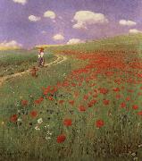 Merse, Pal Szinyei A Field of Poppies oil on canvas